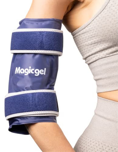 Magic Gel Ellenbogen-Kühlpack - Wiederverwendbare und Verstellbare Kompressionsmanschette für Verletzungen, Sportverletzungen, Männer & Frauen - Flexibel, Einfach zu Frieren, Kalte Kompresse