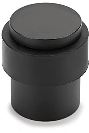 IGNPION 1pc Stainless Steel Door Stoppers Floor Mount Door Holder Stop Heavy Duty Door Stop with Sound Dampening Bumper, Black