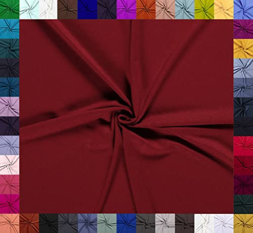 0,5m Baumwoll-Jersey uni 8% Elasthan Baumwollstoff elastisch Meterware Jersey-Stoff Oeko-Tex Kl 1, Farbe:bordeaux