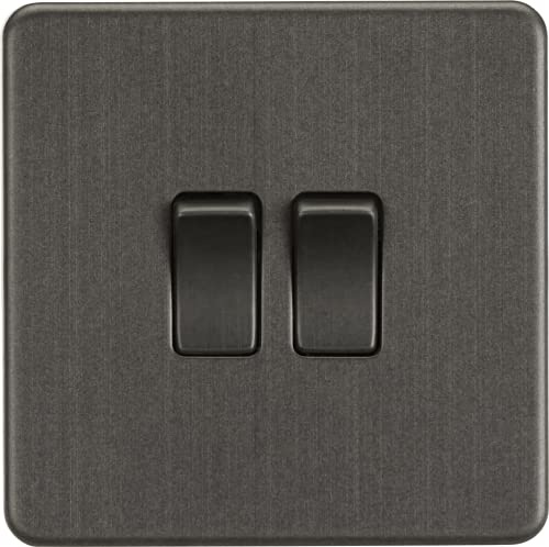 Knightsbridge SF3000AT Screwless 10AX 2G 2-Way Switch,Anthracite