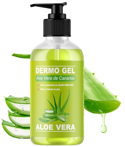 QKnatur - ALOE VERA DE CANARIAS BIO DERMO GEL - Hydratant naturel - Idéal pour les peaux irritées après l'épilation et le rasage, les coups de soleil
