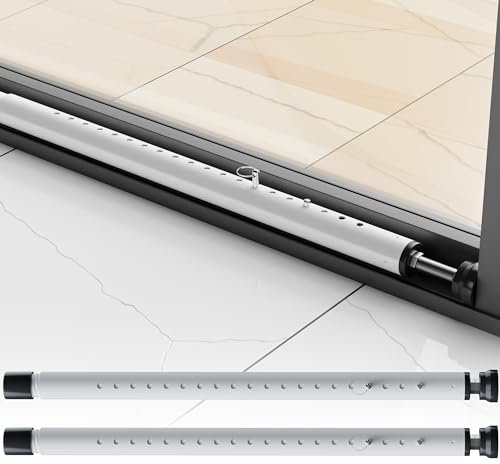 WooFog Barra di sicurezza per porta scorrevole, barre di sicurezza per finestre interne, 43,2-127 cm, regolabile, per porte e finestre in vetro, a prova di furto/sicurezza dei bambini, fermaporta per