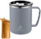 Thermo Travel Mug, 500ml Thermmoss Translucent Desk Mug, Stainless Steel Thermal Cup, Reusable Coffee Tumbler with Handle and Lid, Leakproof Insulated Portable Mug for Drinks, Coffee, Tea, Beer