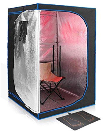 Calentador portátil de vapor de sauna infrarrojo lejano, cabina de spa personal para terapia facial y corporal, caja de sauna plegable para uso portátil en interiores