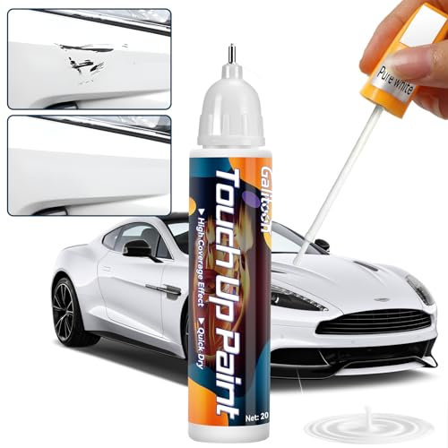 Touch Up Paint for Cars, Car Scratch Repair, Two-In-One Car Touch Up Fill Pen, Quick & Easy Solution to Repair Minor Automotive Scratches 0.8 fl oz (1, White)