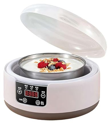 Automatisk yoghurtmaskin - Digital yoghurtmaskin, jäsningsgryta | Elektrisk yoghurtmaskin med temperaturkontroll, inre behållare i rostfritt stål, gör -det - hemlagad yoghurtmaskin för hälsosam