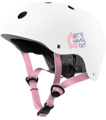 Cariboo Fahrradhelm Kinder Kinderhelm XS 46-50 cm Robust Mit LED-Licht Für Fahrrad Skateboard Inlineskates Scooter Weiß