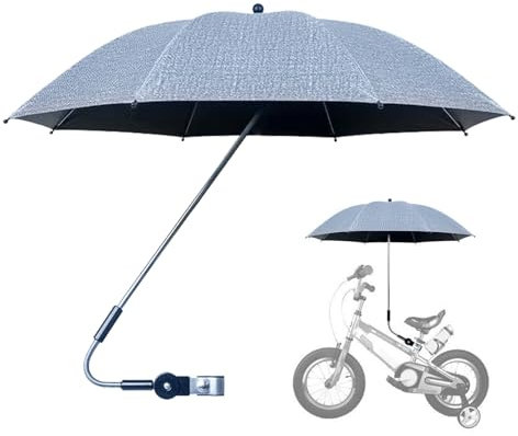 Pram Parasol, 50+ UV Pushchair Parasol with Adjustable Fixing Clamp, 360° Adjustable Baby Stroller Umbrella, Rainproof and Windproof Baby Stroller Umbrella, for Pushchair, Beach Chair