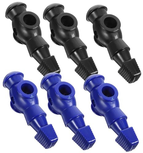 ROMISBABA 6 Piezas Figuras Jugadores Futbolín Resina Repuesto Máquina Fútbol Mesa Negro y Azul Accesorios para Futbolines de Escritorio