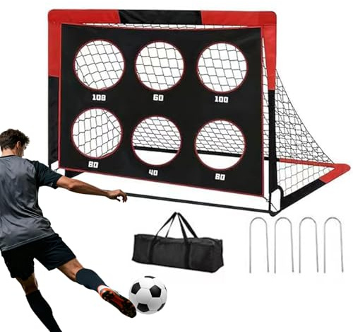 Porta Da Calcio Per Giardino | Set Attrezzatura Bersaglio Con Design Moderno,1.2 m Larghezza X 0.9 m Altezza Rete Rettangolare Pieghevole da Calcio | Per Bambini E Ragazzi Allenamento Sportivo Gioco E