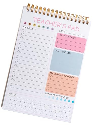 Agenda giornaliera Taccuino da 52 fogli Diario cartaceo con rilegatura a doppia bobina per blocchi carta organizzativi per piani e orari delle lezioni