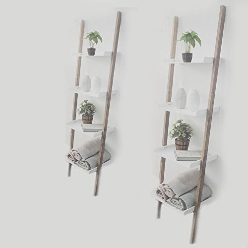 DRULINE Mensola Scaletta di Legno Biblioteca Decorazione Scaffale per Fiori Cantina da Bagno a Scala Stufenregal Cucina in Armadio Freestanding, Mensola, con 4 Suolo 168x42x37cm