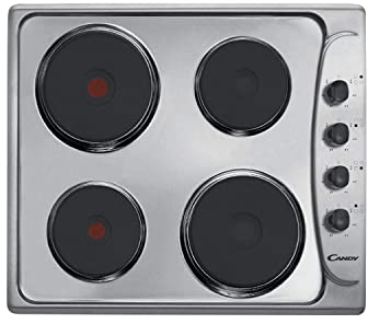 CANDY CLE64X - Piano cottura elettrico, N° 4 Fuochi, da 60 cm, colore Inox