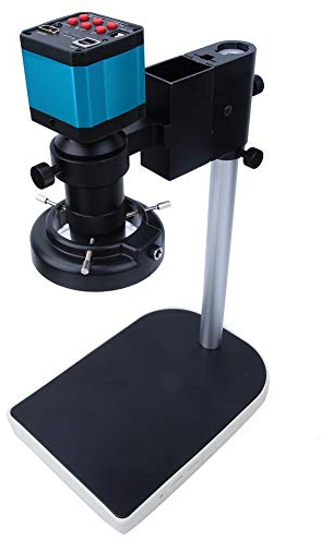 7X Digitalzoom Mikroskop, 100X Vergrößerung 14 Millionen Pixel HD LED Mikroskop Kamera mit USB 2.0 und HDMI Schnittstellen für Mikroelektronik, Präzisionsmaschinen, Schmuck(EU-Stecker)