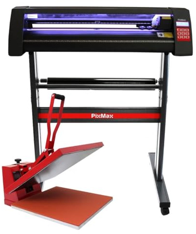 Vinyl Schneideplotter mit LED Folienplotter Schneideplotter Plotter inklusive 3 x Roland-Messer 50cm Transferpresse SignCut Software