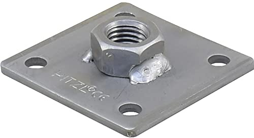 PITZL 90000.4081 5-Lochplatte 80x80x5 mit Mutter M24 verschweißt ZiNiP beschichtet, Silber