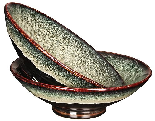 YA JU 2 Sets Ramen-Nudelsuppe Schüssel aus Keramik – perfekt für Ramen, Pho, Suppe und asiatische Gerichte, Udon-Nudeln, asiatische chinesische große Ramen-Nudelschüssel