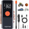 Teffim Portable Tyre Inflator Air Compressor - Car Tyre Pump Car Air Compressor with Digital Pressure Gauge - 150 PSI - Motorcycle, Electric Bike, and Bicycle Pump with LED Light (Black)