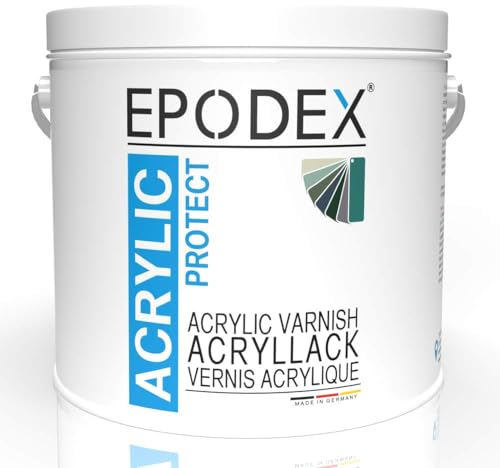 EPODEX ACRYLIC PROTECT Peinture pour meubles et meubles pour bois, métal, plastique et pierre Vernis bois mat satiné Résistant à l'abrasion et aux intempéries Peinture pour meubles et portes À base