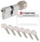 ToniTec Zylinderschloss TEC440 by ABUS Schließzylinder gleichschließend als Knaufzylinder Größe 35/35K mit Codecard