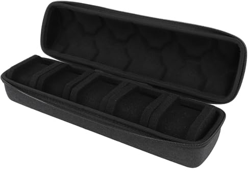 VBESTLIFE Rouleau de Boîtier de Voyage pour 5 Montres, Boîte de Rangement pour Montre Rigide Portable, Boîte de Rangement pour Affichage de Rouleau, Double Fermeture à Glissière, pour