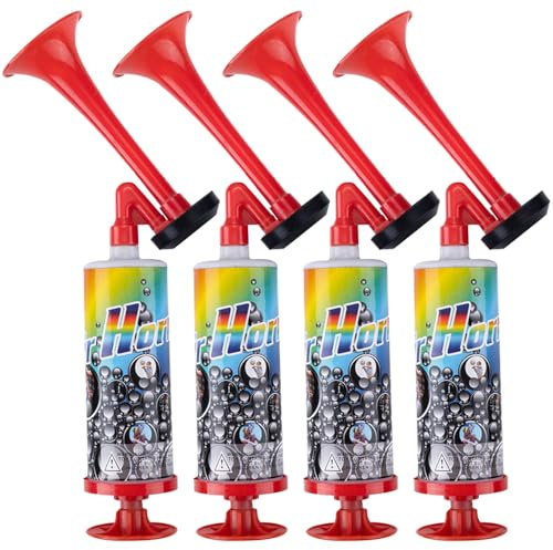 BIZOI Corne de Supporter, 4 Pièces Corne de Brume, Trompette Supporter, Trompette Manuelle de Stade, Corne de Brume pour Événements Sportifs, Corne de Sports Portative pour Football Match et Fête