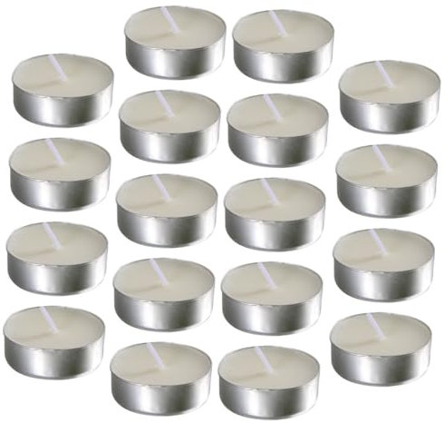 PRETYZOOM 50 Piezas Velas Aromáticas de Tealight Blancas Pack de Unidades Sin Humo Para Bodas Fiestas y Decoración Candelas Multi Funcionales