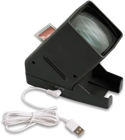 Visionneuse De Diapositives Et De Films 35 Mm, Projecteur De Diapositives À Éclairage LED Avec Grossissement 3X, Température De Couleur 6000K, Pour Anciennes Diapositives Et Négatifs De Films 35 Mm