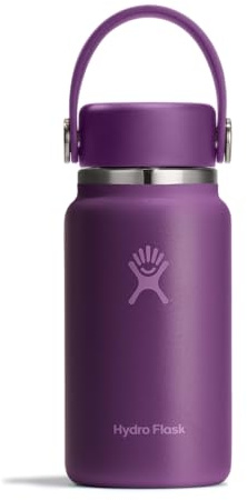 Hydro Flask Micro Bottle - Leak Proof Purse or Pocket Flask - Insulated Mini Water Bottle 6.7 Oz Beachplum Purple