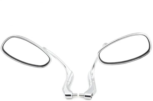 Espejo Retrovisor Lateral Ovalado Con Extremo De Manillar Retro Cromado Para Motocicleta E9 Mark Para Aprilia Para Mondial HPS 125 300 Espejos Moto(Chrome)