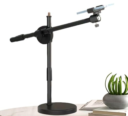 Overhead Phone Mount | Selfie Ring Light With Stand Camera Tripod For Teaching Video Production Desk-C-Clamp Adjustable-Arm Photography-Gear Streaming-Equipment Studio-Lighting Desktop-Rig