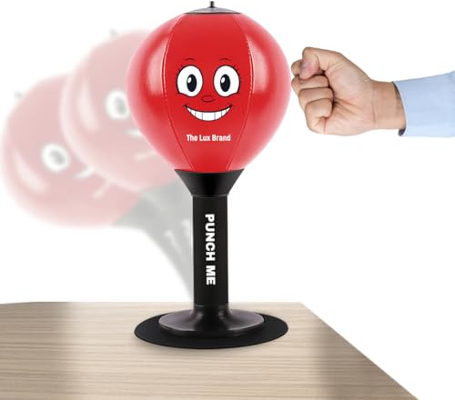 The Lux Brand's Desktop rage Bag, Premium Quality kids punching bag. Super strong Spring Flexibility, stress Releaser Punching bag, Super Strong Suction on Smooth Surfaces,