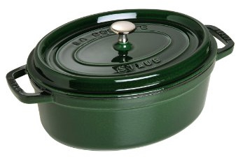 Staub 1102785 Cocotte, 27 cm, oval, Bräter aus Gusseisen, grün