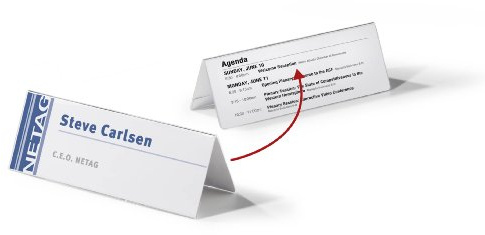 Durable Table Place Name Holder For 61/122 x 150mm Card | | Pack of 10 | Made From Strong Transparent Acrylic | Perfect For Conferences, Seminars, Reception Desks, etc.