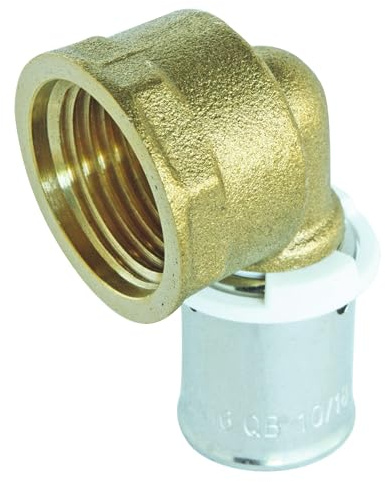 SOMATHERM FOR YOU, Coude femelle à sertir 15/21 pour tube PER Ø16 - Raccord fiable et rapide à poser - Compatible avec mâchoires H, U, RF - Pression max 10 bars - T°C 5°C à 90°C