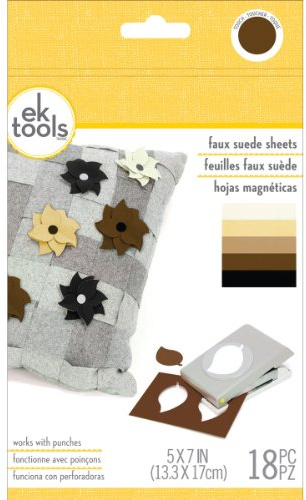 EK tools 55-59020 Neutrals Faux Suede Punch Material Pack