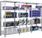 SCHULTE Lagertechnik Anbauregal, Fachbodenregal Stecksystem MULTIplus150, 300 x 100 x 50 cm (HxBxT), 7 Fachböden, Kreuzstrebe, verzinkt