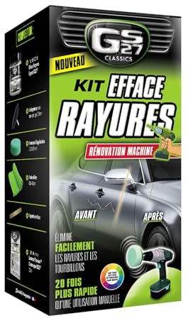 GS27 - Kit Efface Rayures Voiture en Mousse- À Utiliser Avec Une Perceuse - Élimine Facilement Les Rayures De La Carrosserie