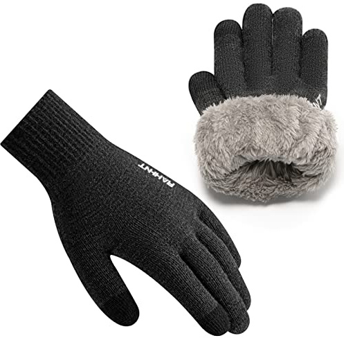 Rahhint Gants Hiver Laine Chauds Femme Homme Gants Tactiles Conduite Smartphone