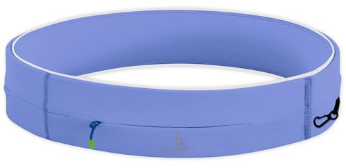 FlipBelt Zipper Running Belt, Waist Pack for Fitness and Running Fanny Pack for Women Men Phone Keys Money US Company - [Periwinkle] - [Medium]