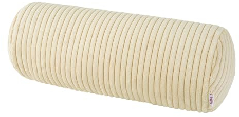 beties HYggelig No.2 Samt Block Cord Nackenrollen Bezug ca. 15x40 cm Nackenrollen-Hülle in Raumausstatter Qualität aus deutschem Unternehmen (Kreide-beige)