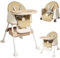 HENGMEI 3in1 Hochstühle Kinderstuhl Esstisch Babystuhl Lauflernhilfe Babywalker Sitzerhöhung Kindersitz für Baby 6-36 Monate Tischstuhl mit Tisch und Rollen Tablett Tragbarer, Beige