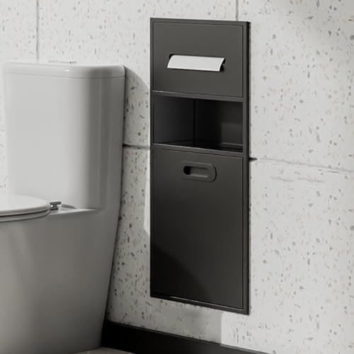 Organizador de ducha de acero inoxidable con cubo de basura integrado para cocina, sala de estar, dormitorio, hotel, residencial.