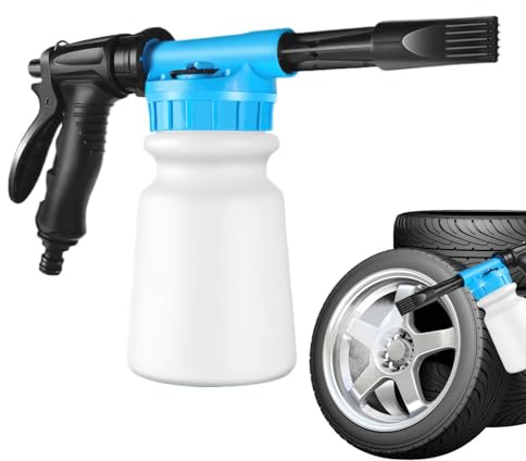 Schiuma per tubo, schiuma per auto, spruzzatore schiumogeno da giardino, 1 l, lavaggio a mano, in schiuma di sapone pressurizzato, si fissa a qualsiasi tubo per il giardino a casa