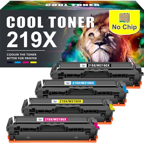 219A 219X 3302FDW Toner: 4-Pack Compatibili per HP 219A 219X Color LaserJet Pro MFP 3302SDW 3302FDW 3302FDN 3302FDNG 3302SDWG 3302FDWG 3202DN 3202DW Nero Ciano Giallo Magenta Nessun chip