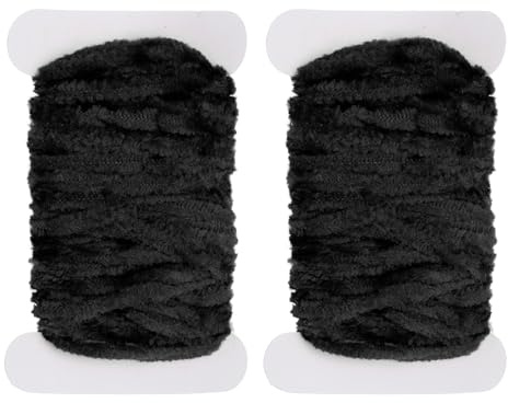 PATIKIL Chenille Per Legare Mosche Totale 10 M, 2 Confezioni Rayon Chenille Materiali Per Legare Mosche Filo Forniture Per Realizzare Amo Jig Modelli Di Mosche Pesca, Nero