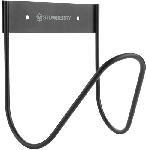 STOWBERRY Wall Mounted Garden Hose Holder – Heavy Duty Metal Hose Hanger, Durable Garden Hosepipe Extension Wall Bracket for Tidy Outdoor Watering Storage