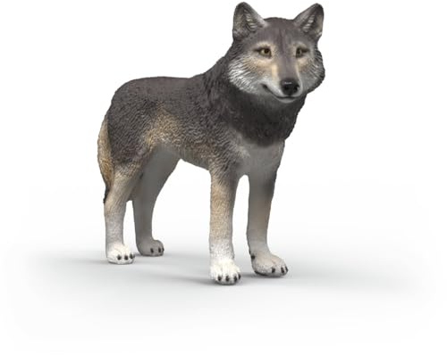 schleich WILD LIFE | Amerikansk Varg 14991 | Detaljerad djurfigur och samlarfigur | Zoo Toys | Present för pojkar och flickor | Födelsedagsdekoration | Figur från 3 år | 10 x 7 x 12 cm