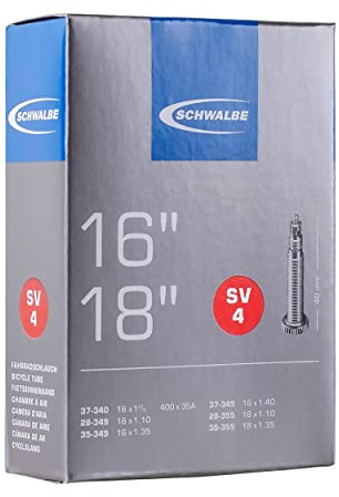 Schwalbe Fahrradschlauch SV4 28/37-340/355 EK 40 mm Schwarz, Nr. 4 16 Zoll
