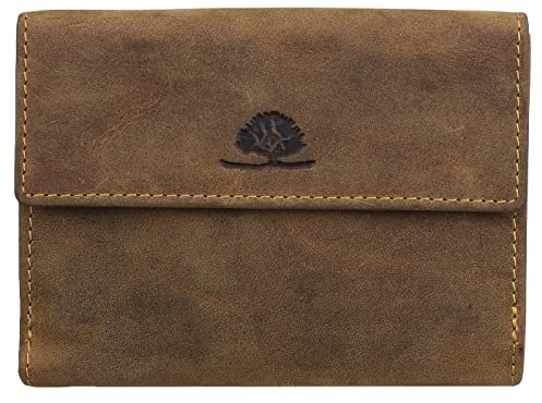 Greenburry Vintage Damenbörse Leder Geldbeutel braun | Hochformat